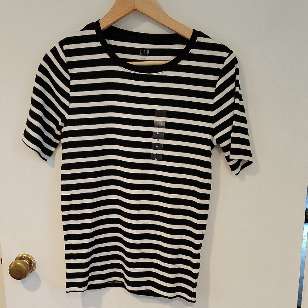 GAP Black and White Striped T-Shirt